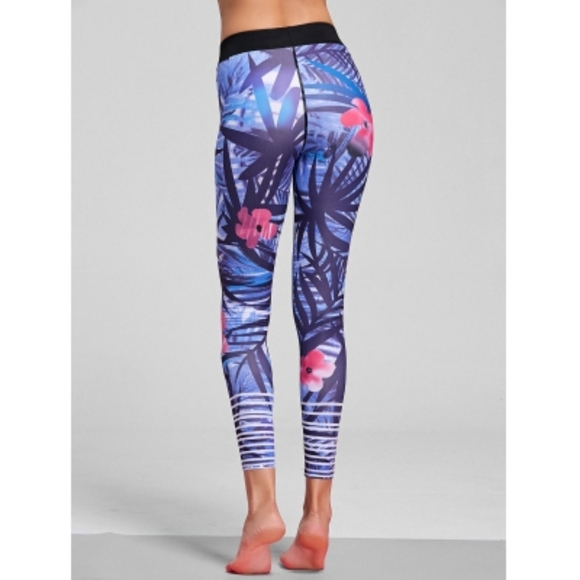 Yoga Pants High Quality Printed BLUE Floral  Sport - Picture 6 of 9